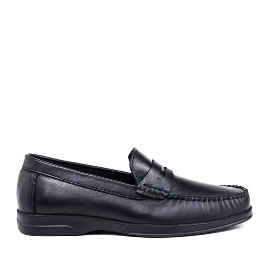 073 Chaussures Homme Mocassins sports en cuir noir