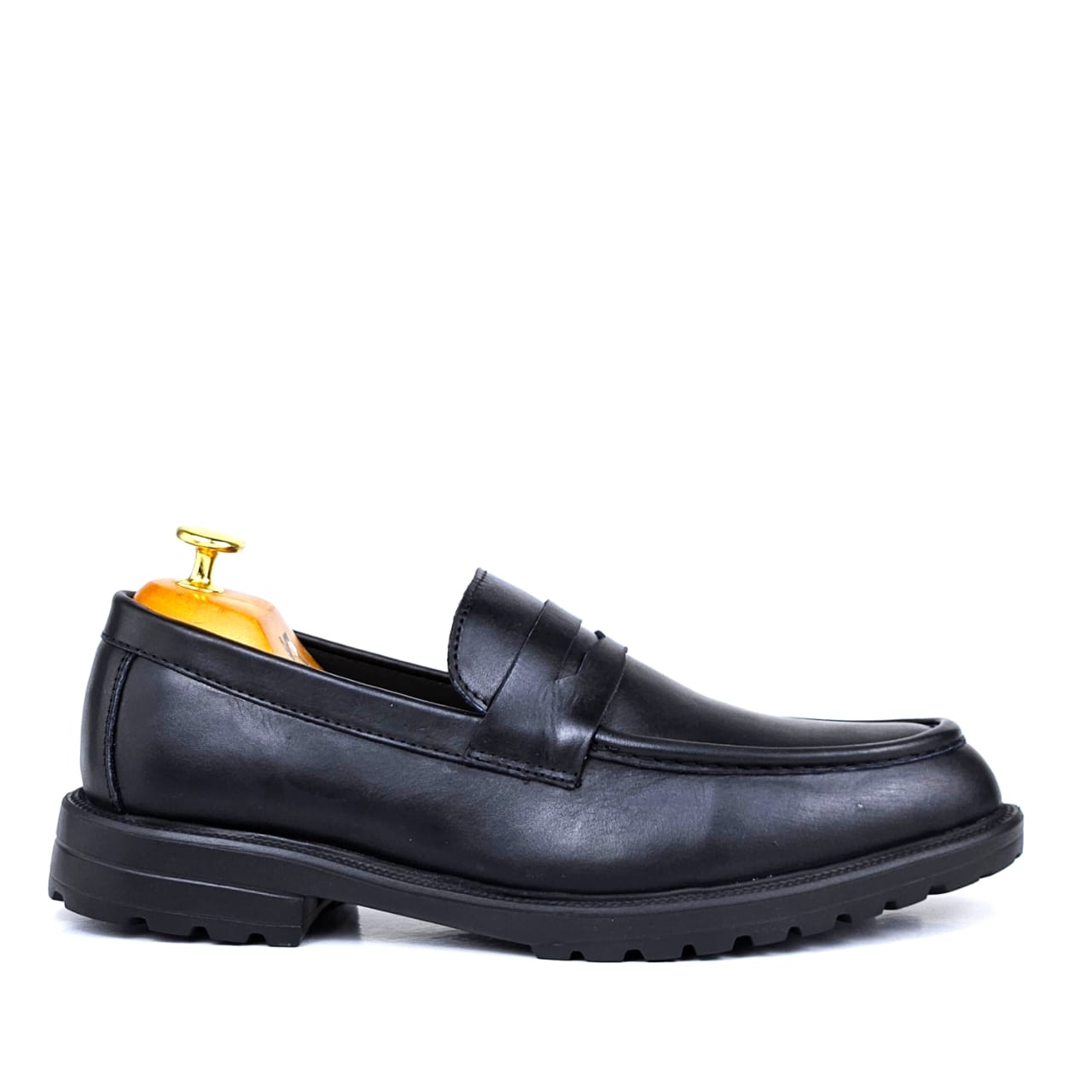 045 Chaussures Homme Mocassins sports en cuir noir