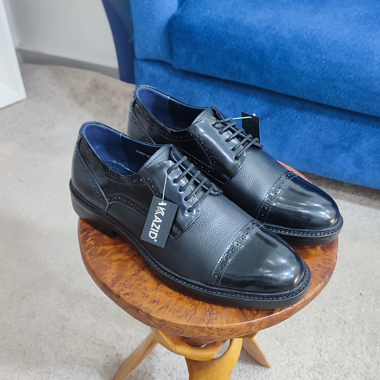 022 chaussure Richelieu homme en cuir noir