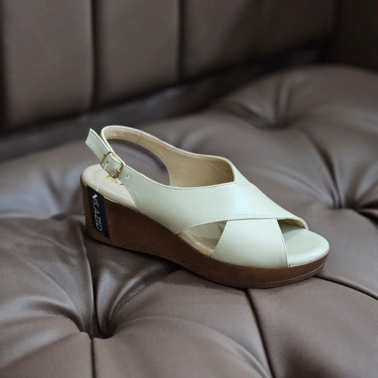 088 sandale kazid cuir  femme beige