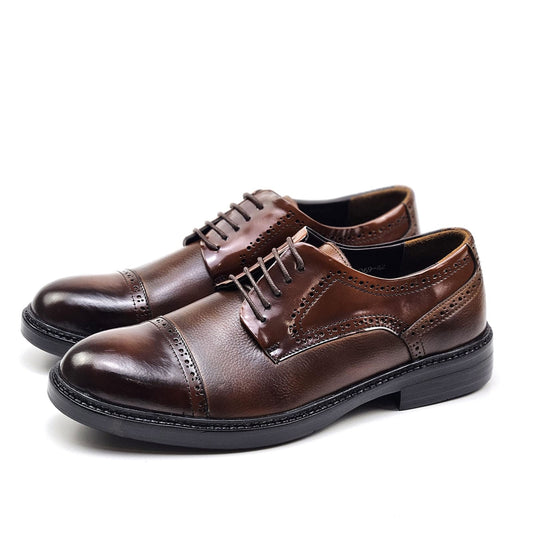 022 chaussure Richelieu homme en cuir marron