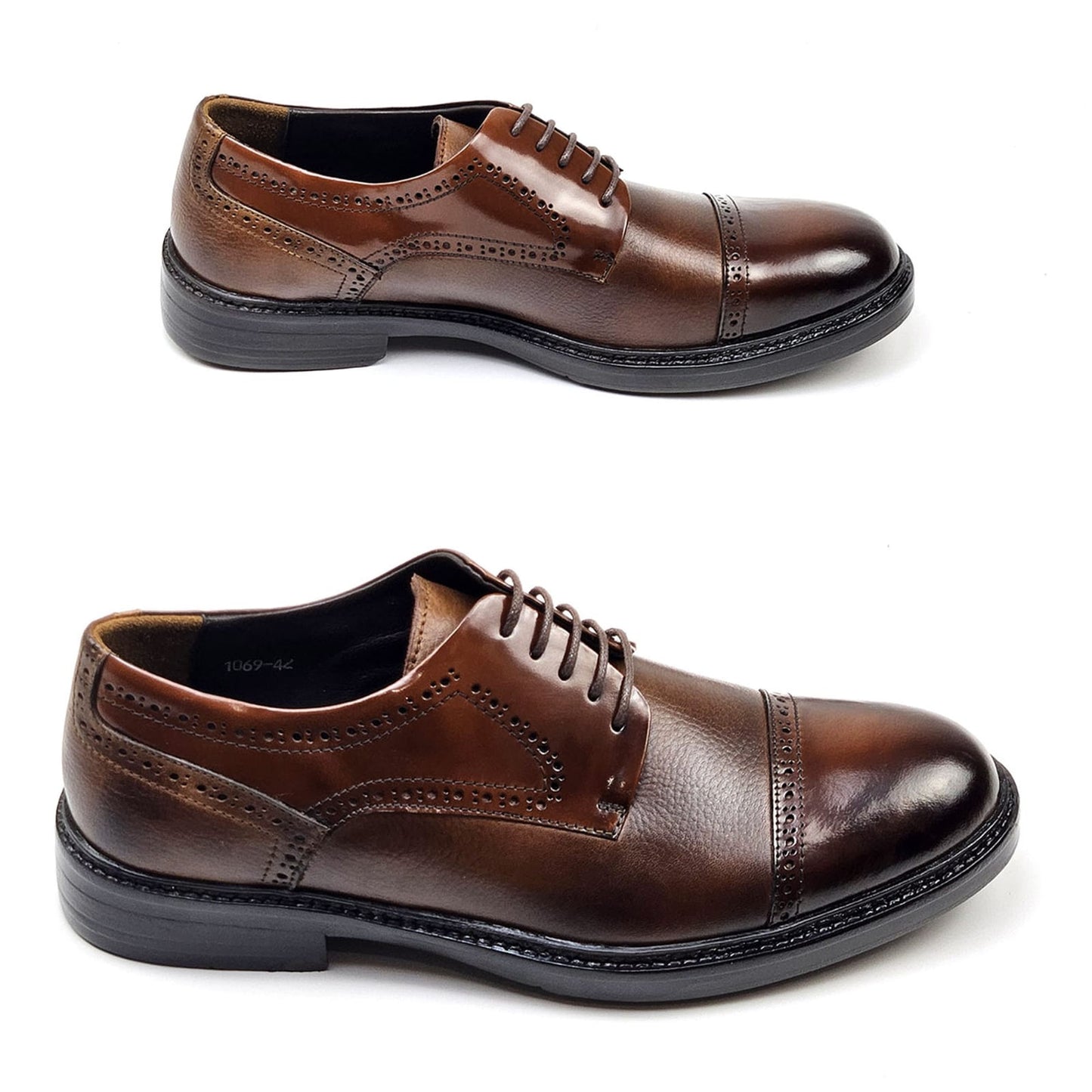 022 chaussure Richelieu homme en cuir marron