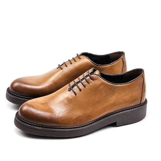 0121 chaussure Richelieu homme en cuir tabac