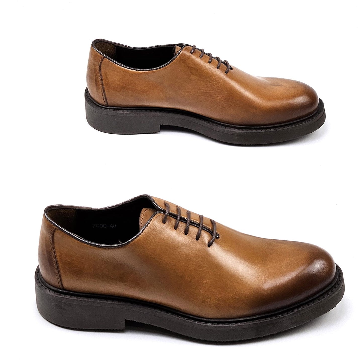 0121 chaussure Richelieu homme en cuir tabac