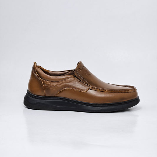 071 chaussure confortable cuir homme marron tabac