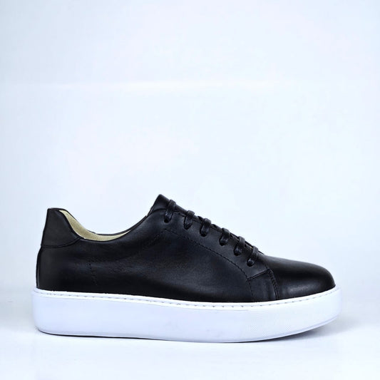 0222 Chaussure Sneaker Homme en cuir  noir