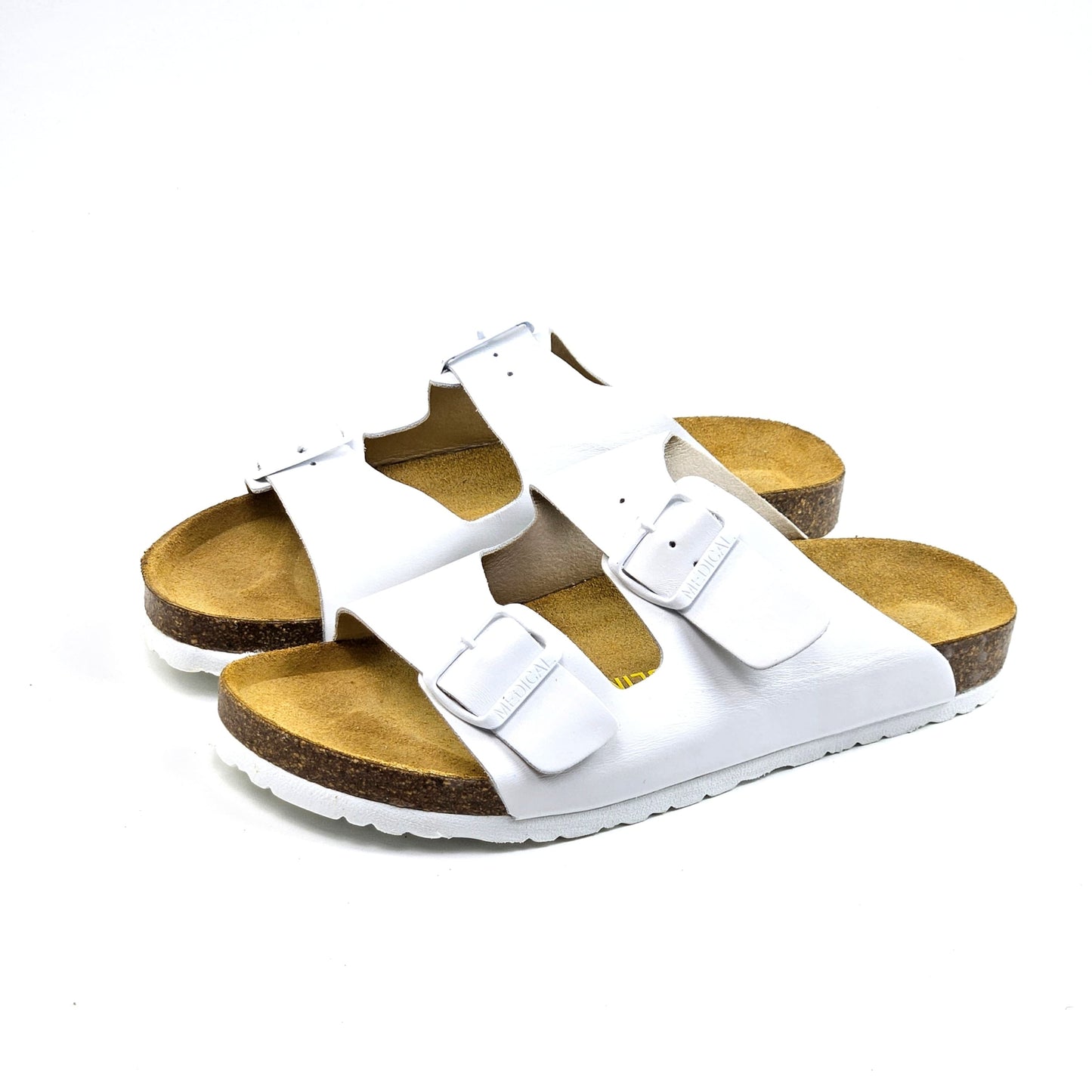 043 sandale confort en cuir homme noir blanc