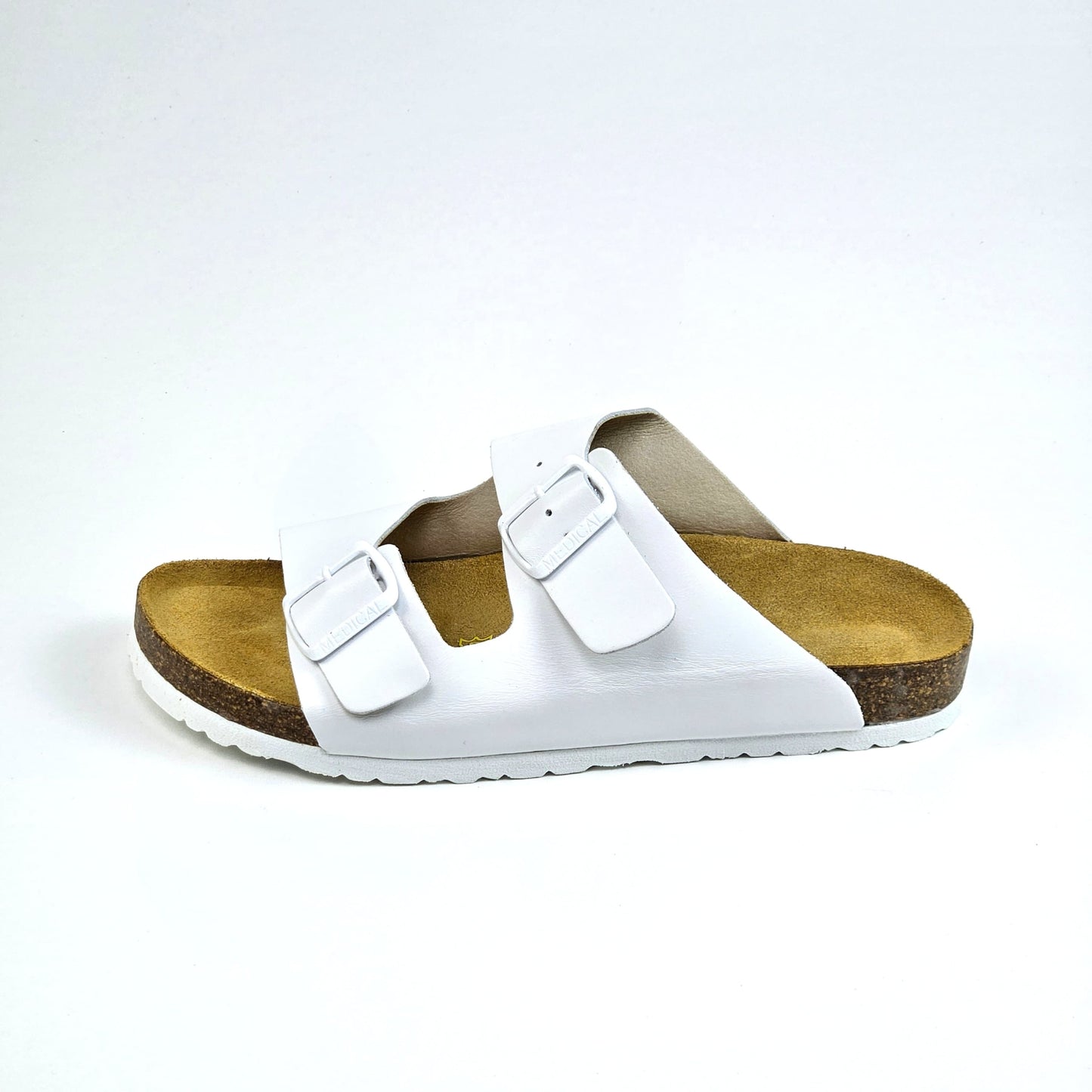 043 sandale confort en cuir homme noir blanc