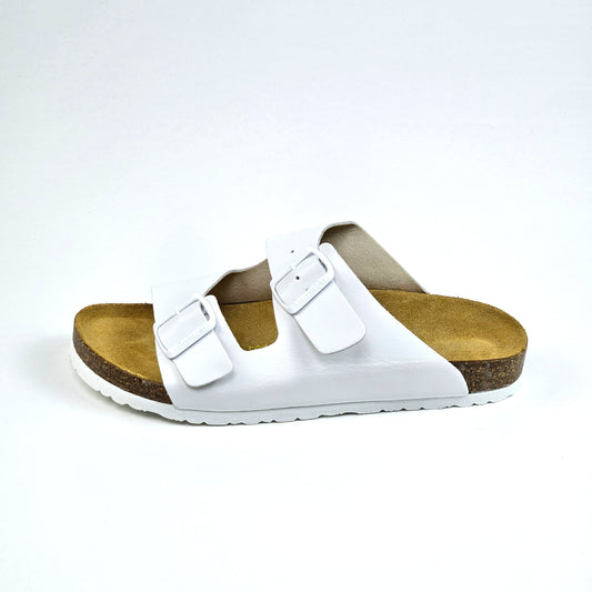 043 sandale confort en cuir homme noir blanc