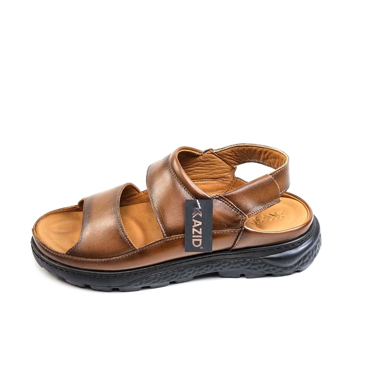 0206 sandale confort en cuir  homme marron