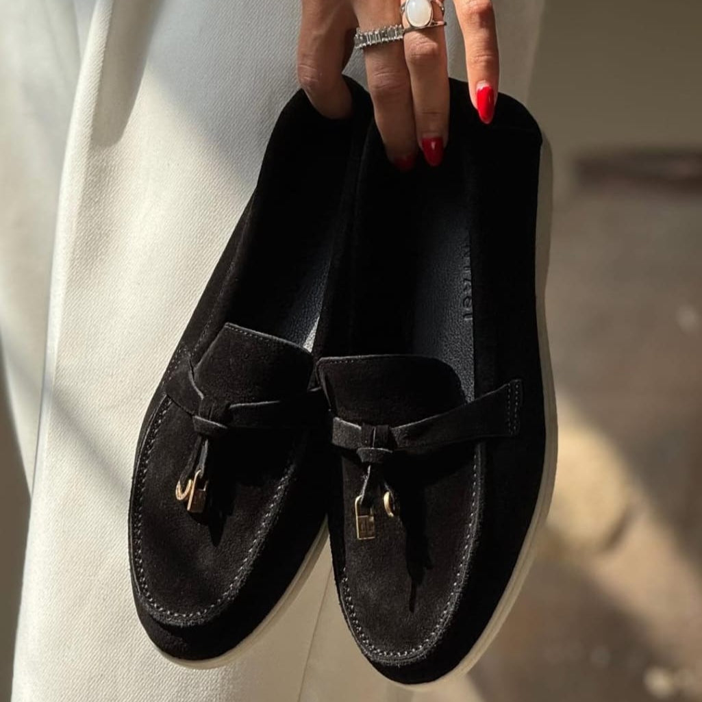 0116 chaussure Femme en cuir daim noir