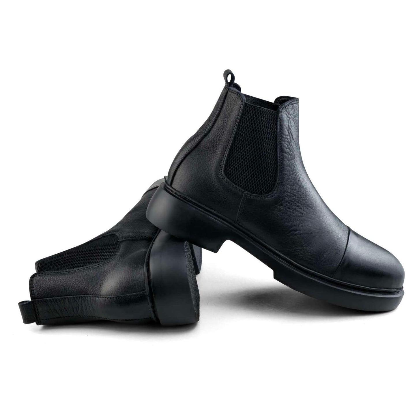 033 bottine homme cuir noir/tabac