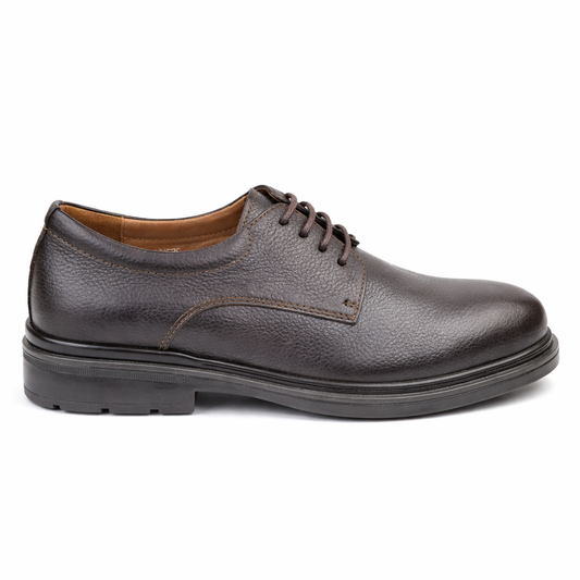 0557 chaussure Richelieu homme en cuir noir/marron