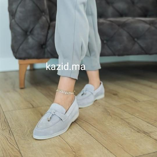 0116 chaussure Femme en cuir daim gris