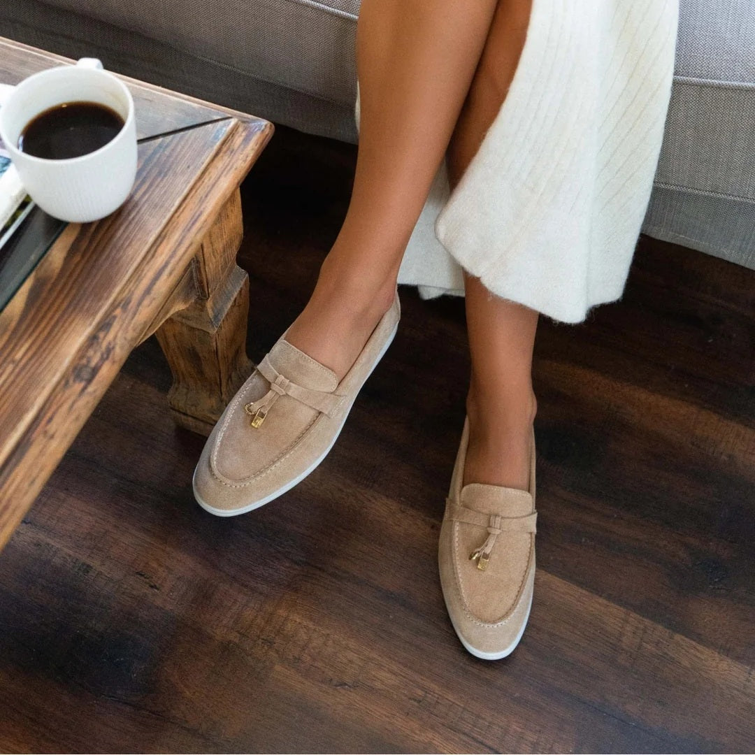 0116 chaussure Femme en cuir daim biege