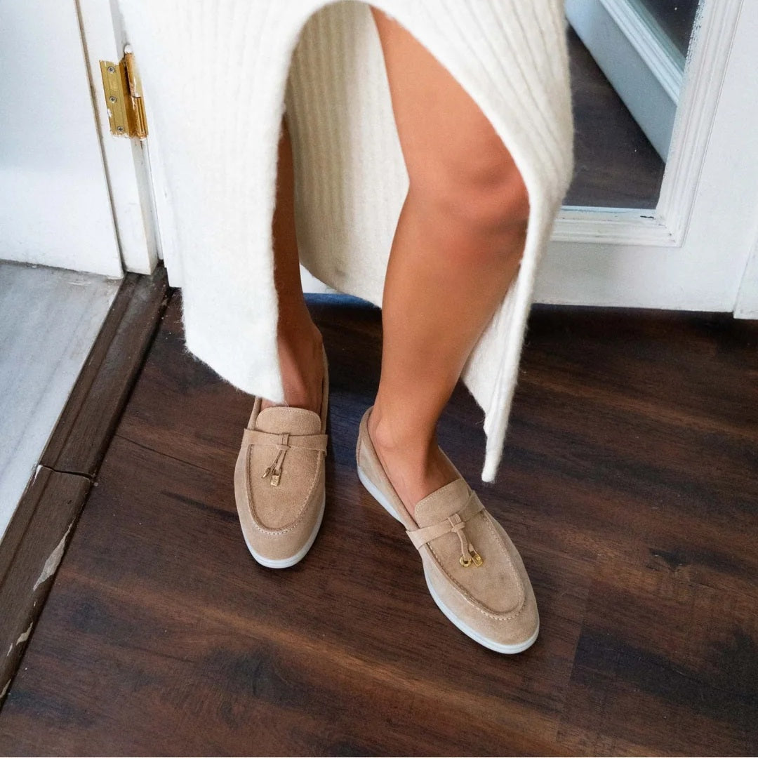 0116 chaussure Femme en cuir daim biege