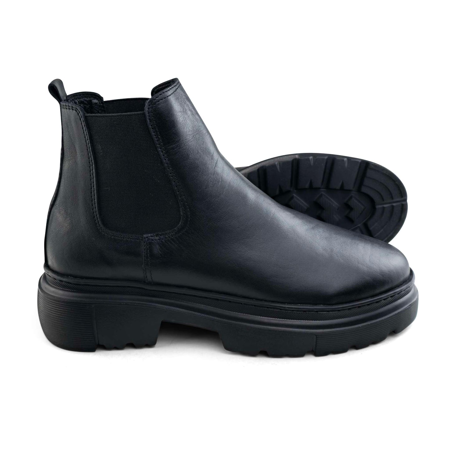 0310 bouttine Chelsea en cuir homme noir