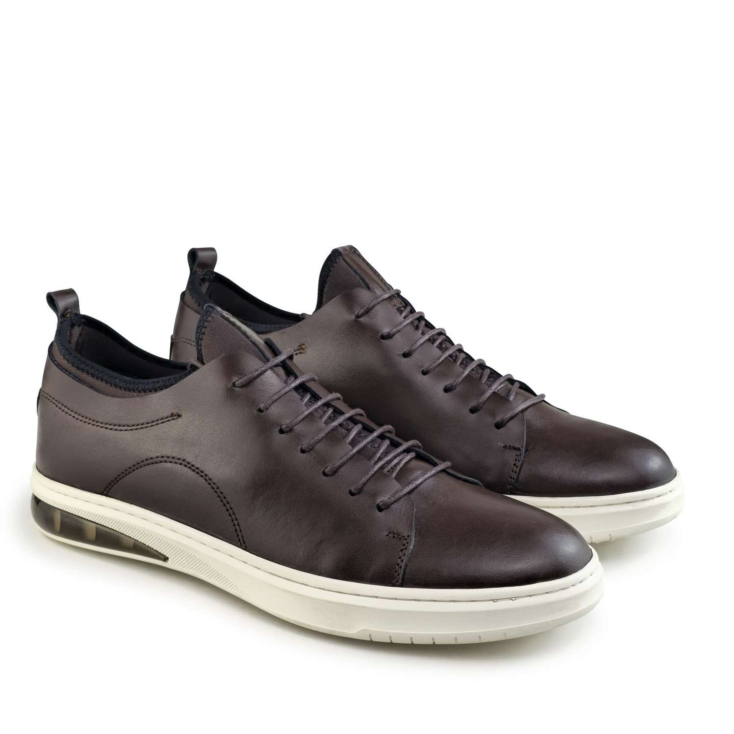 0171 Chaussure Sneaker Homme en cuir  marron