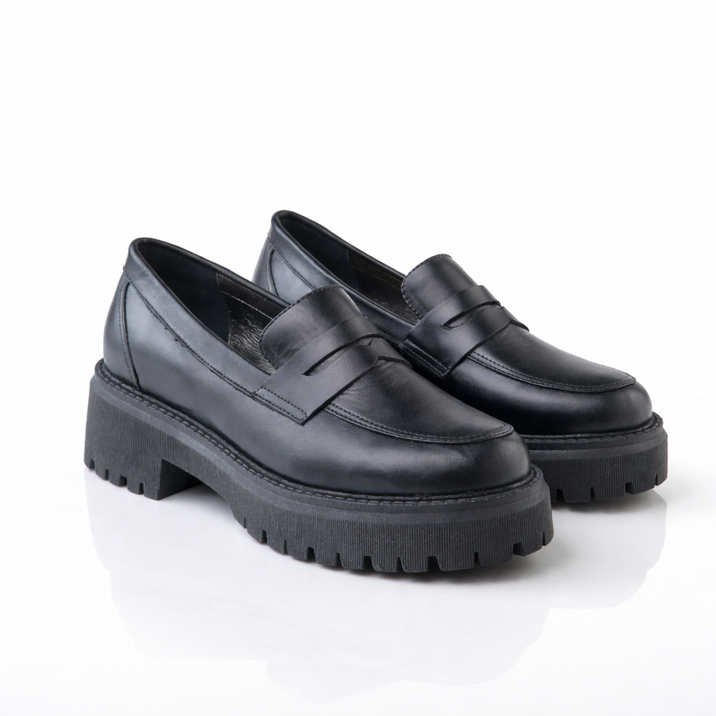 0817 chaussure en cuir femme noir