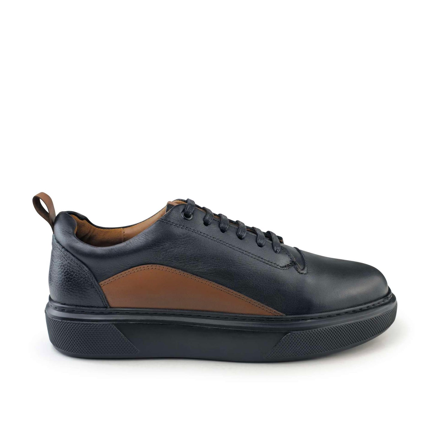 0225 Chaussure Sneaker Homme en cuir  noir/noir