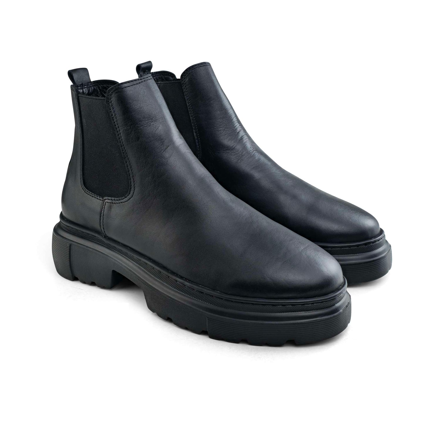 0310 bouttine Chelsea en cuir homme noir