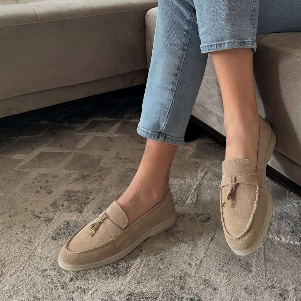 0116 chaussure Femme en cuir daim biege