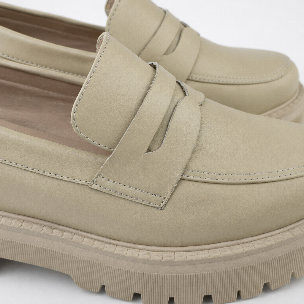 0817 chaussure en cuir femme beige/noir