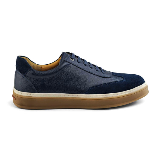 0235 Chaussure Sneaker Homme en cuir  bleumarin