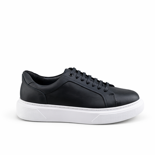 038 Chaussure Sneaker Homme en cuir noir/bc