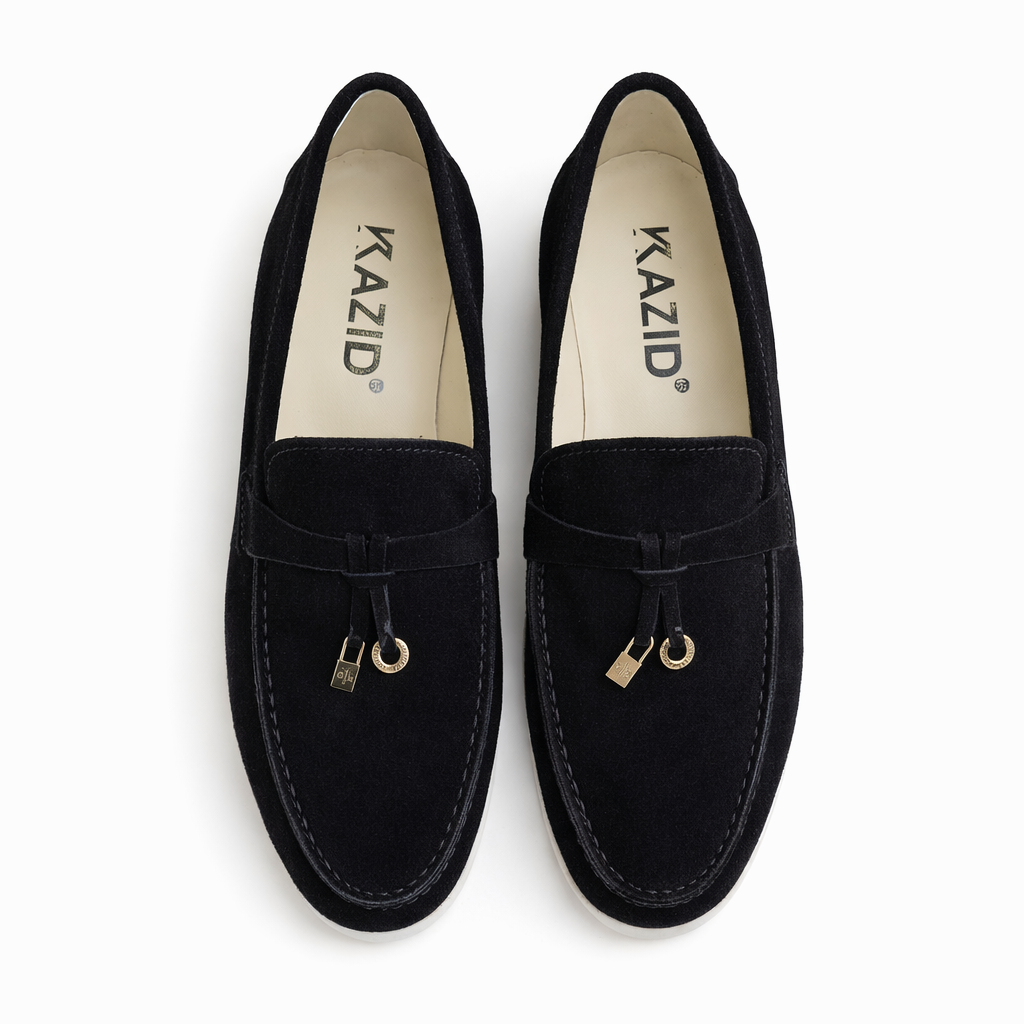 0116 chaussure Femme en cuir daim biege/noir