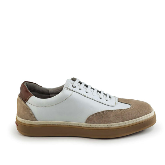 0235 Chaussure Sneaker Homme en cuir  blanc
