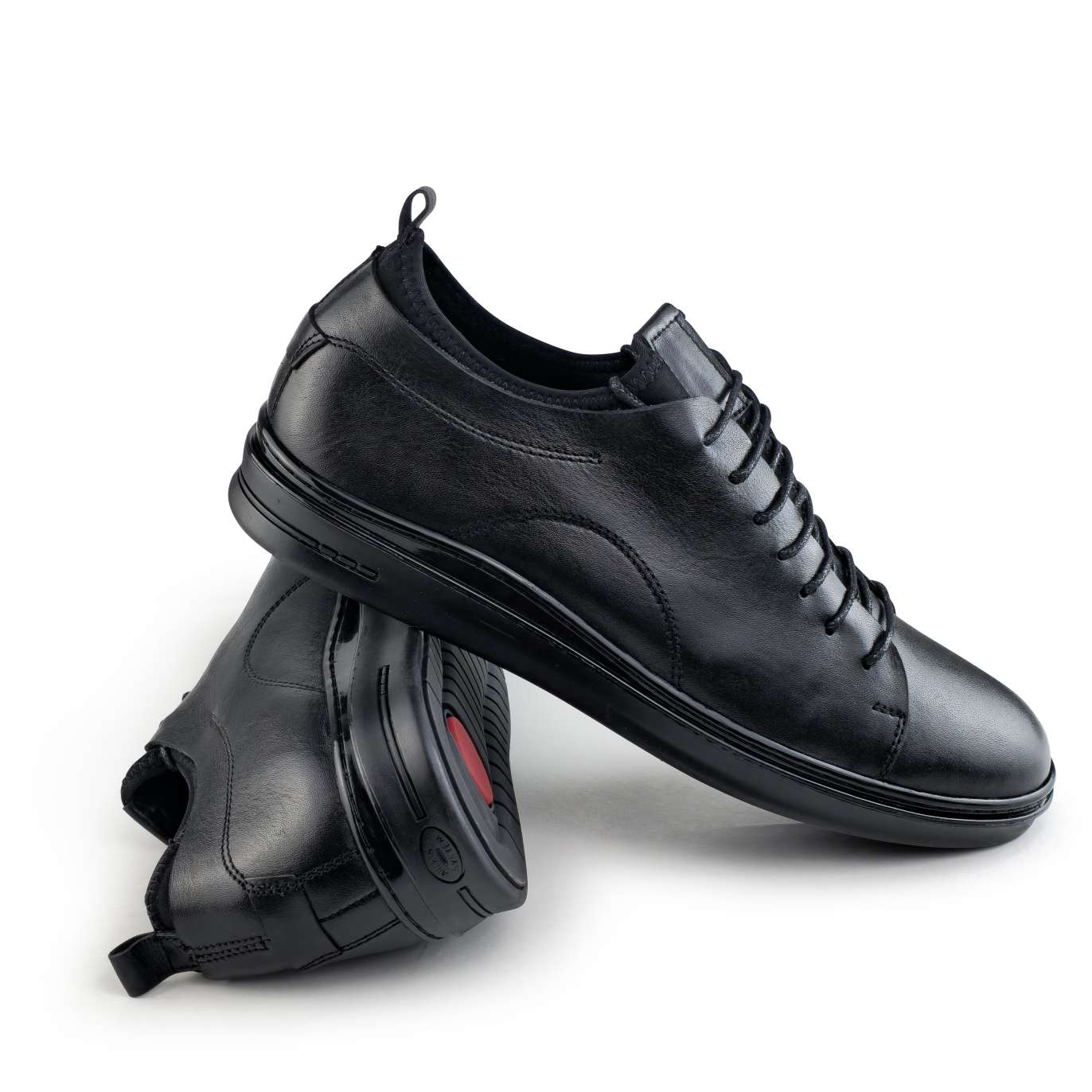 0171 Chaussure Sneaker Homme en cuir  noir