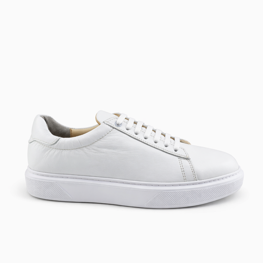 040 Chaussure Sneaker Homme en cuir blanc