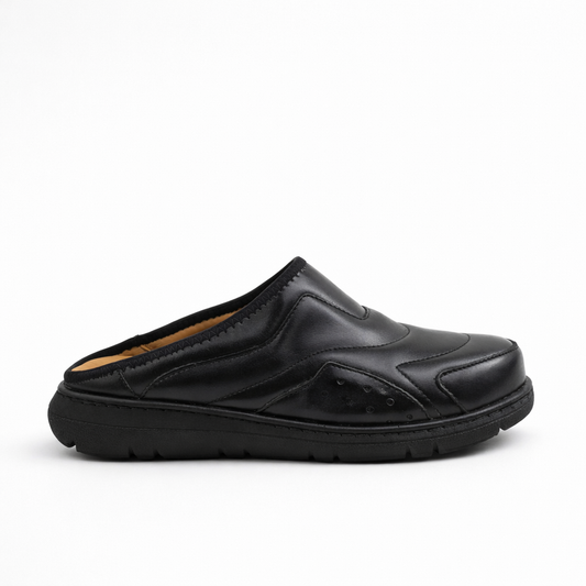 0201 SABOT homme EN CUIR MEDICAL NOIR