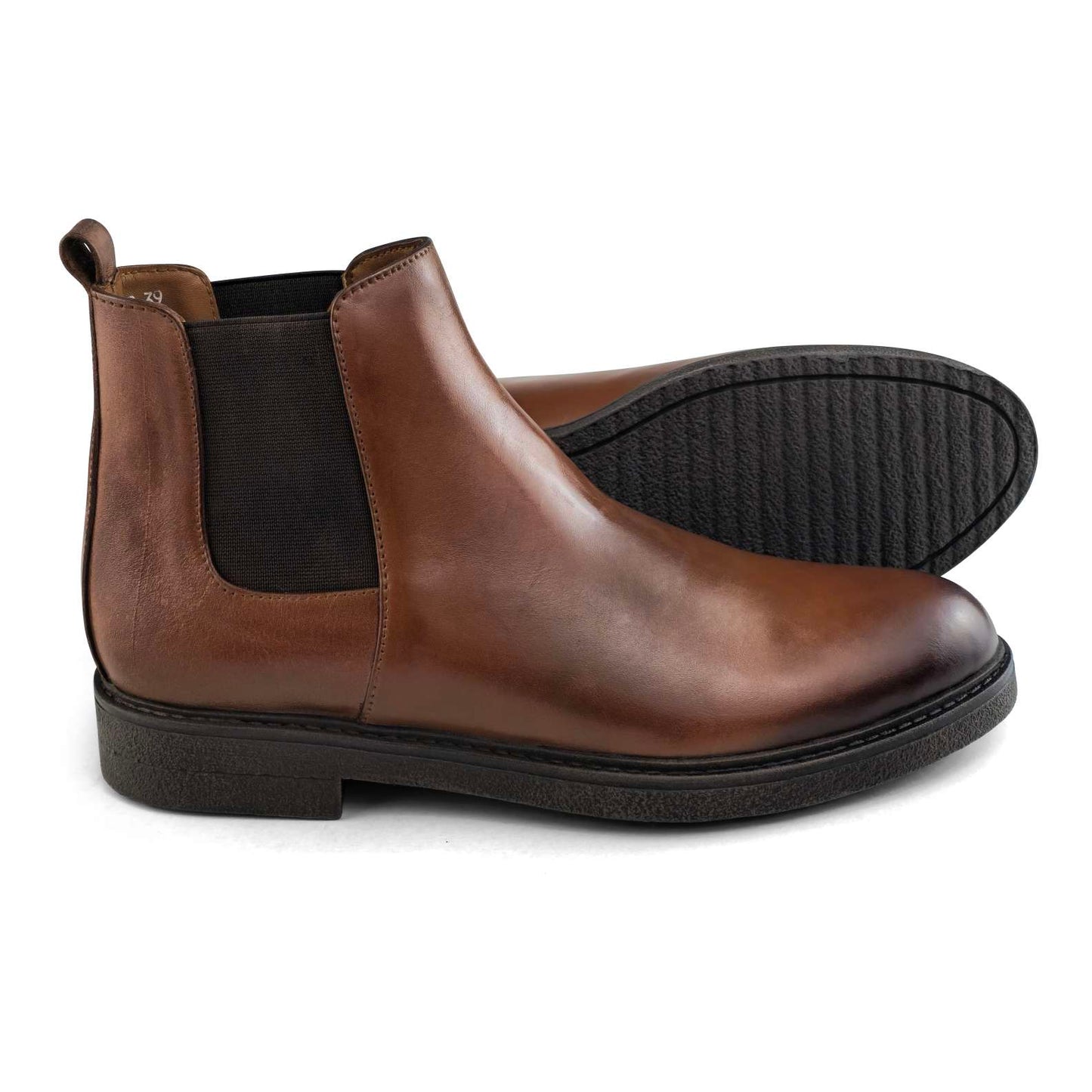 0312  BOTTINE EN CUIR homme tabac