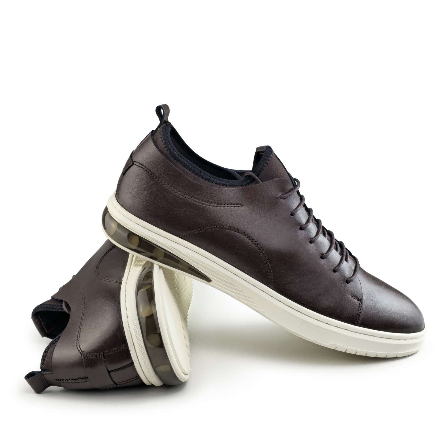 0171 Chaussure Sneaker Homme en cuir  marron