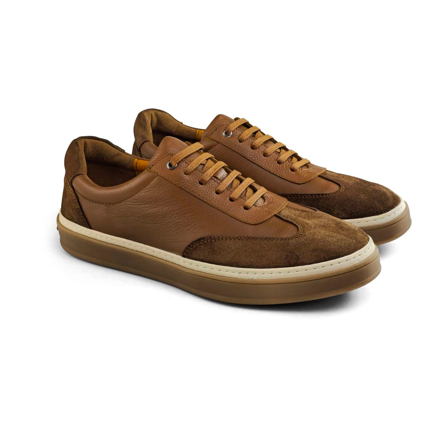 0235 Chaussure Sneaker Homme en cuir  tabac