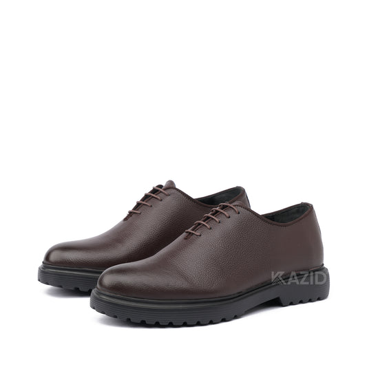 0414 chaussure Richelieu homme en cuir marron