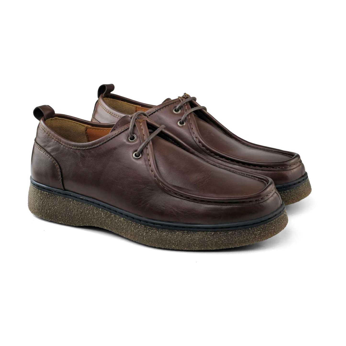 067 Chaussures Homme  en cuir marron