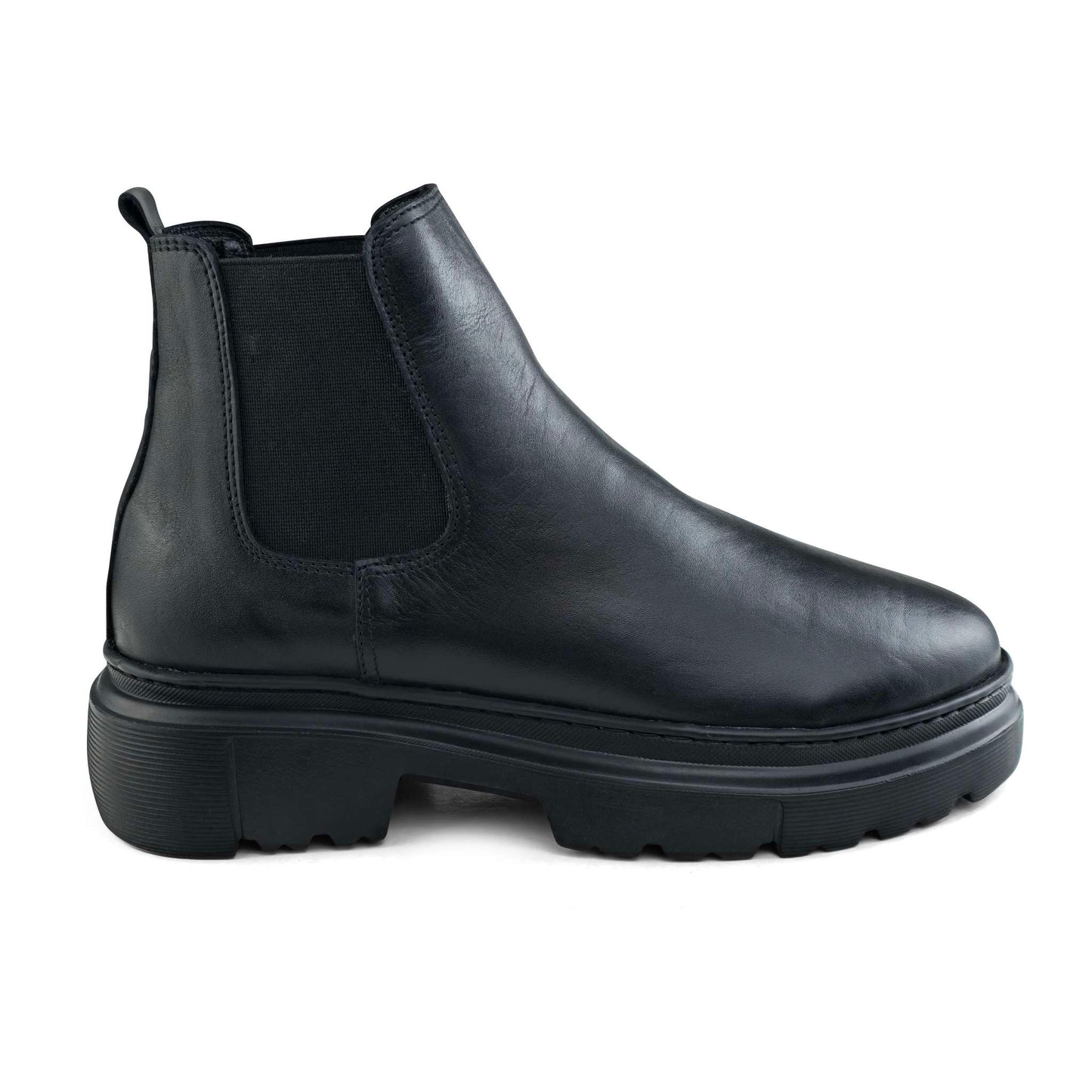 0310 bouttine Chelsea en cuir homme noir