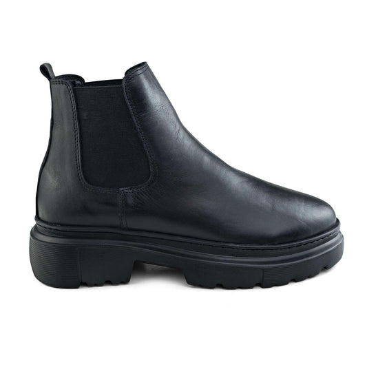 0310 bouttine Chelsea en cuir homme noir