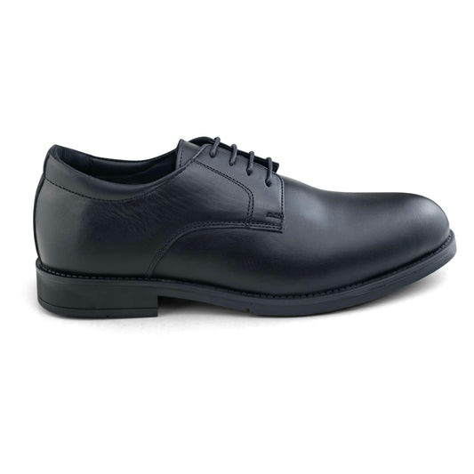 07 chaussure Richelieu confortable homme en cuir noir/marrron
