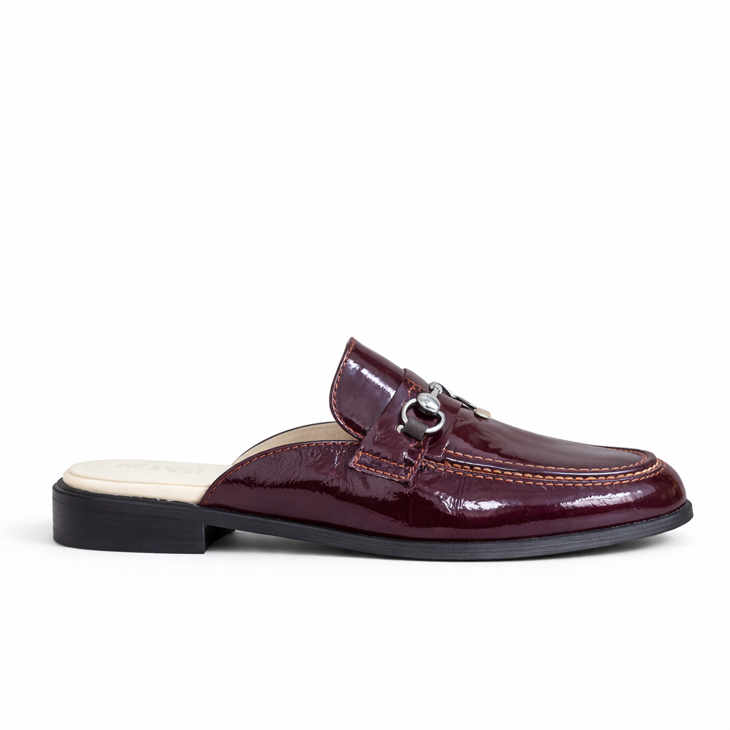 0118 chaussure Femme en cuir daim biege bordeaux