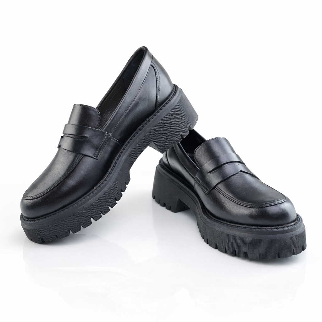 0817 chaussure en cuir femme noir