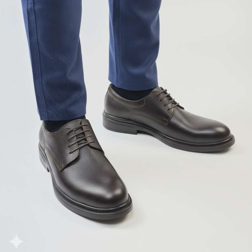 0557 chaussure Richelieu homme en cuir marron