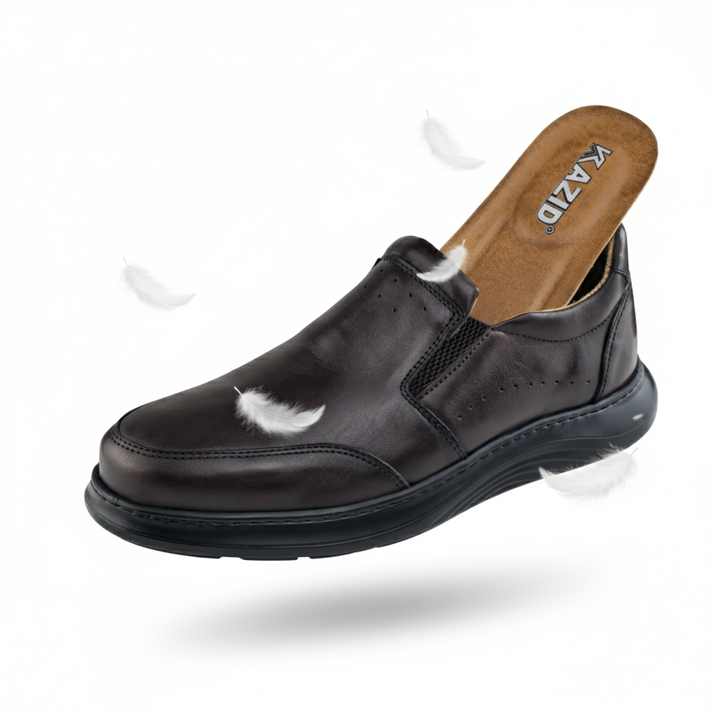 014 chaussure CONFORT EN CUIR NOIR MARRON