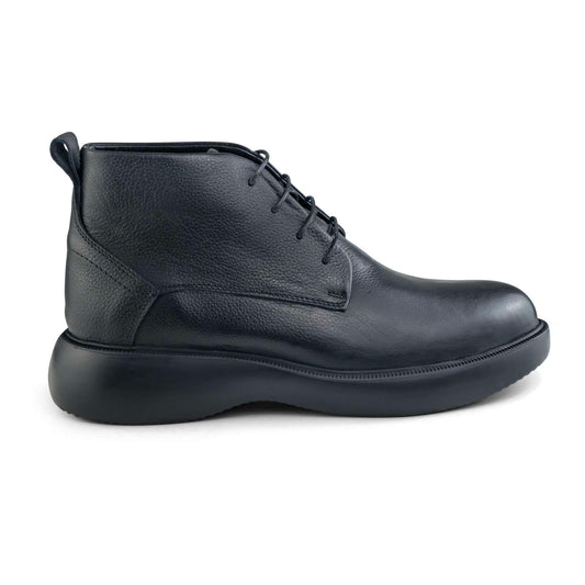0305 bouttine en cuir homme noir