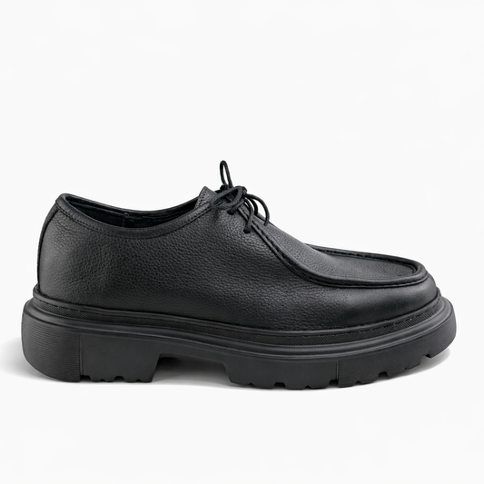 087 Chaussures Homme Mocassins sports en cuir  noir