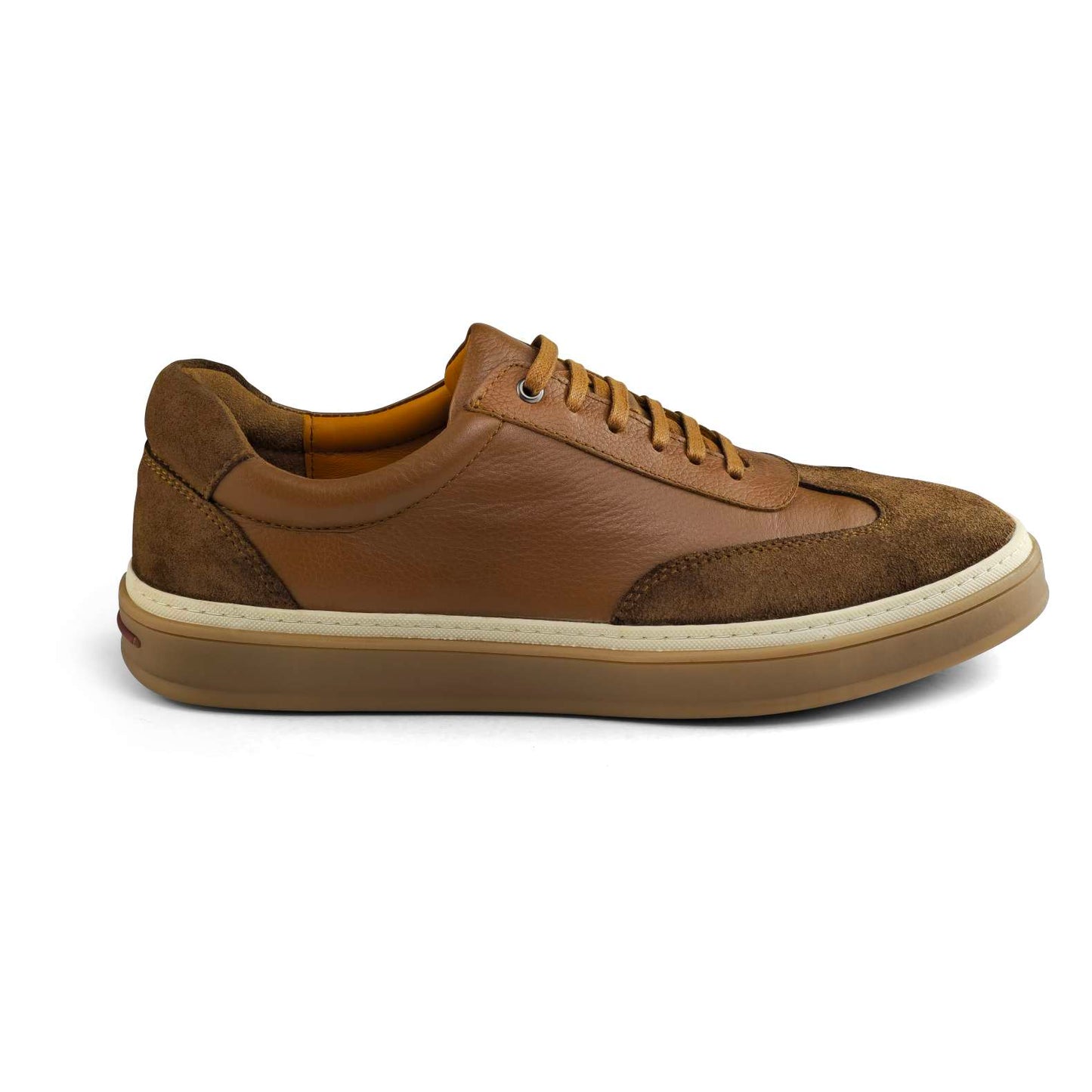 0235 Chaussure Sneaker Homme en cuir  tabac