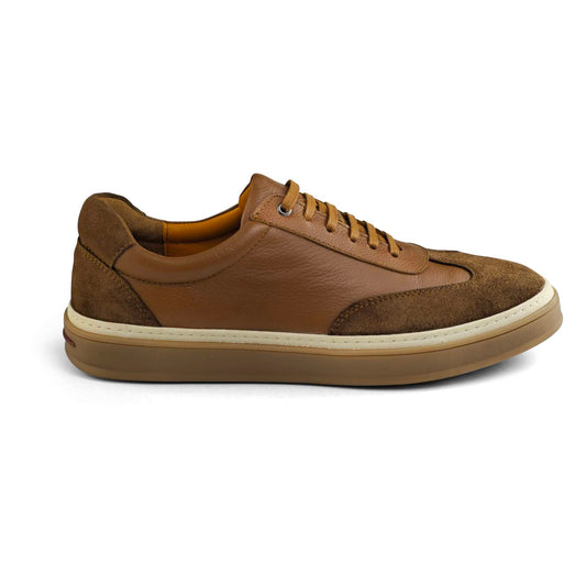 0235 Chaussure Sneaker Homme en cuir  tabac
